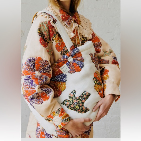 Sezane x Sea New York Floral Patchwork quilted Tote Bag - Picture 4 of 4